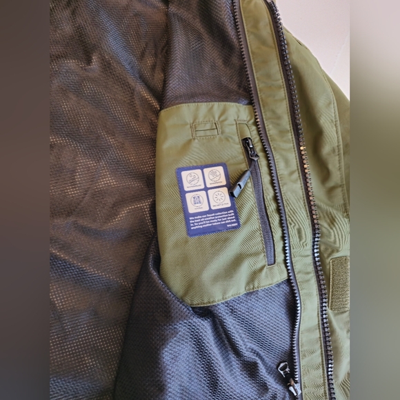 Lands' End Men's Green Full Zip Nylon Hooded Anorak Long Jacket Size Medium - Picture 16 of 17